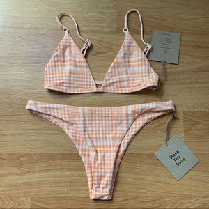 STONE FOX SWIM bikini set small medium. Picnic top bottom.